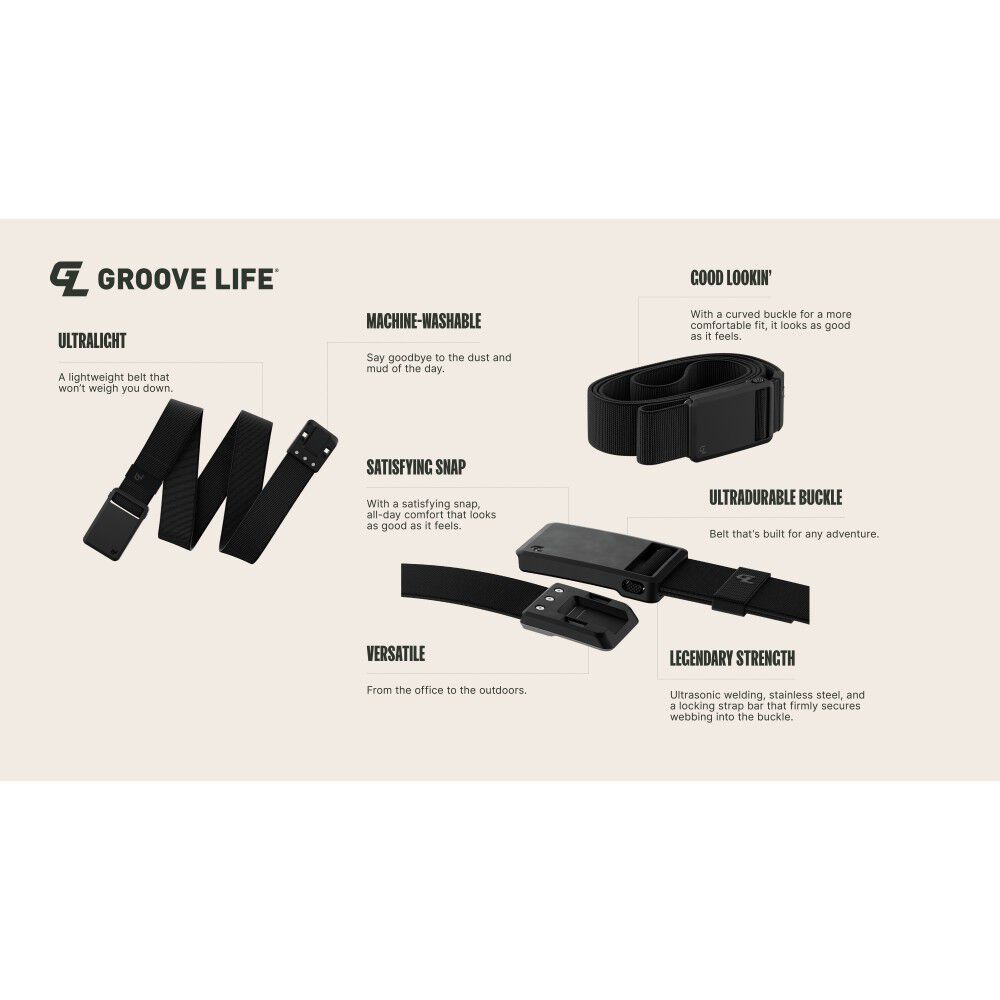 Groove Life Ultra Belt Black B12-001-OS - Acme Tools Groove Life Ultra Belt Black B12-001-OS - Acme Tools