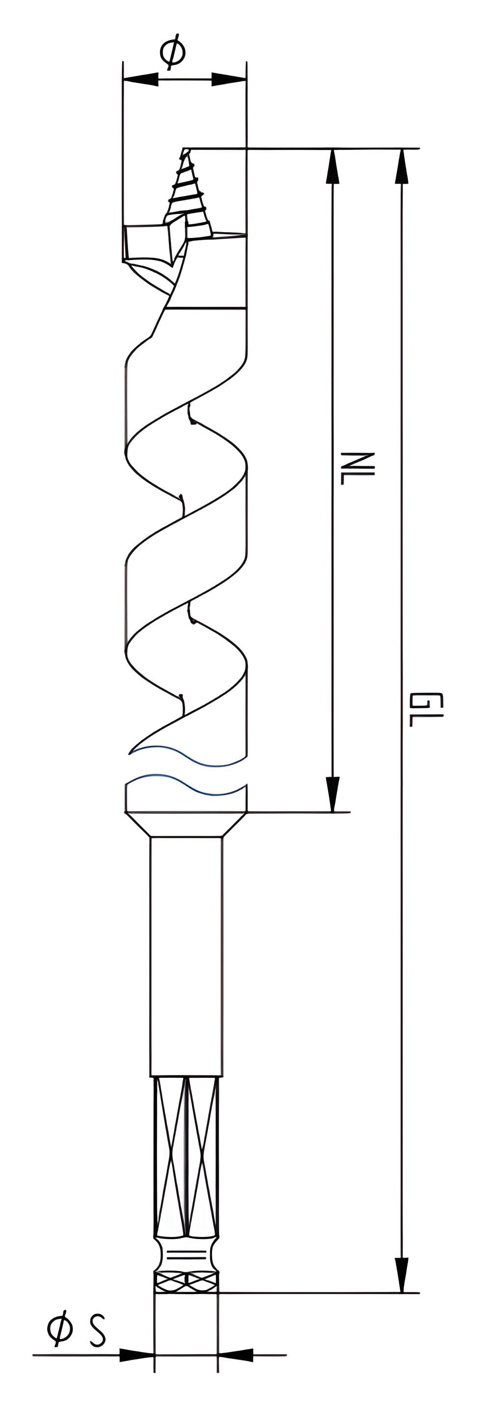 Fisch 1-1/8 Inch x 18 Inch Barracuda Ship Auger Bit, large image number 2