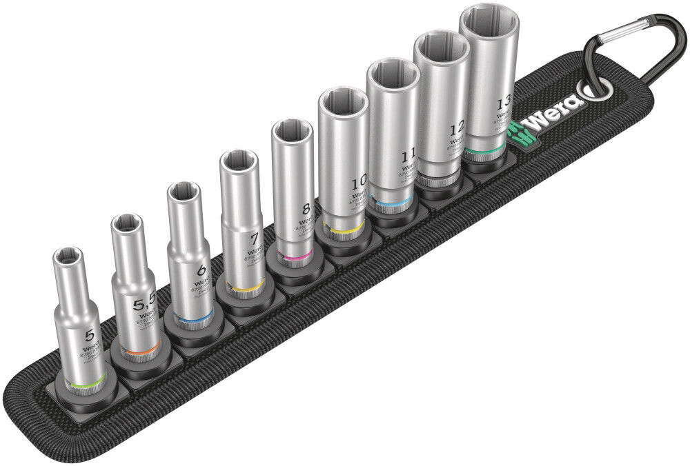 Wera Tools 1/4in Drive Belt A Deep 1 Socket Set 9pc, large image number 1