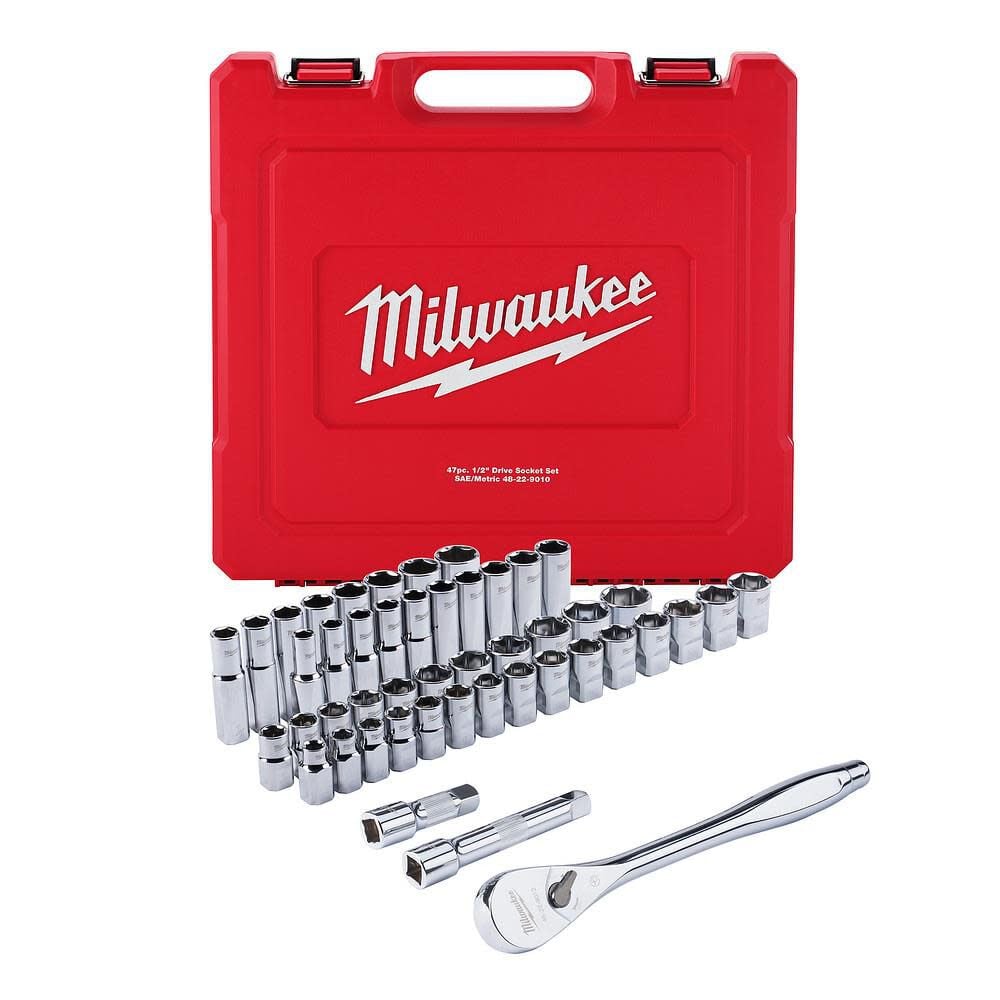 Milwaukee 47 Pc 1 2 In Socket Wrench Set Sae Metric 48 22 9010 - Image 12