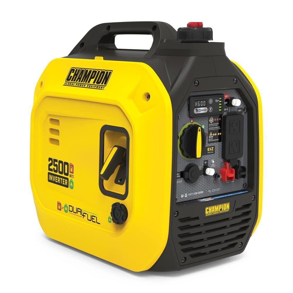 Champion Power Equipment 2, 500 Watt Dual Fuel Portable Inverter Generator with CO Shield – 201323
