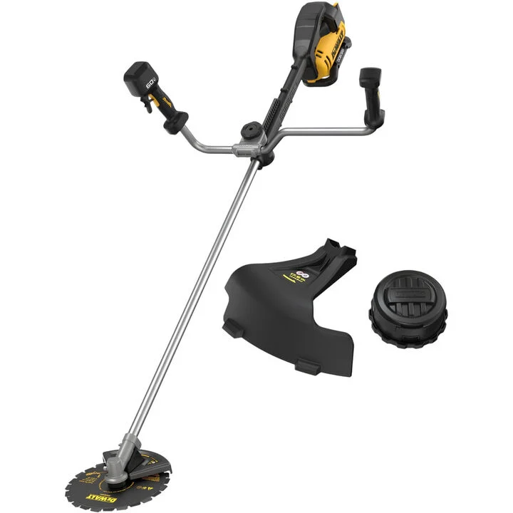 DEWALT 60V 10 Inch Brush Saw With Bike Handle & Brush Cutter To String Trimmer Conversion Kit Bundle