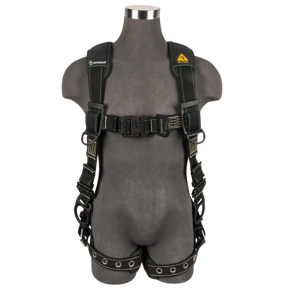 Safewaze Arc Flash Full Body Harness: DE 3D, DE QC Chest, DE FD, TB Legs - 020-1271