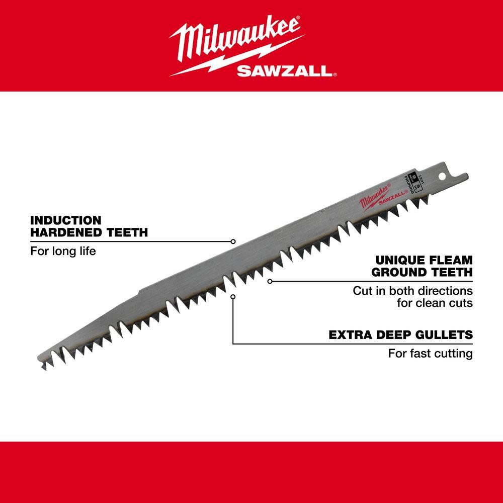 Milwaukee 12 in. 5 TPI Pruning SAWZALL Blade, large image number 4