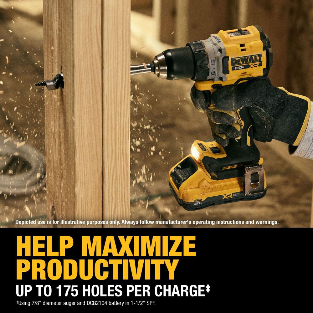 DEWALT 20V MAX XR Brushless Cordless 1/2 Inch Drill/Driver Kit With POWERPACK Batteries, large image number 10
