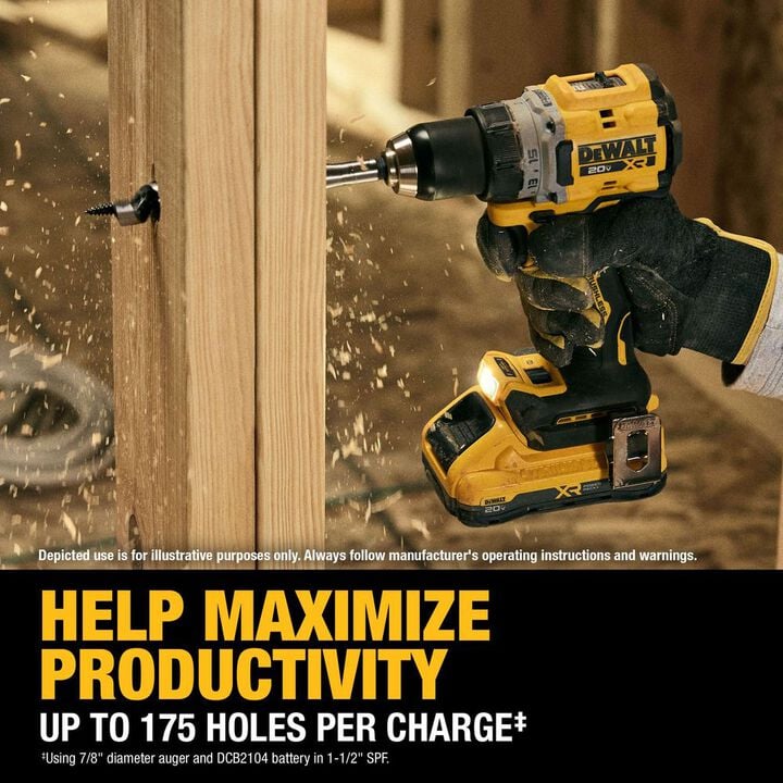 DEWALT 20V MAX XR Brushless Cordless 1/2 Inch Drill/Driver Kit With POWERPACK Batteries, large image number 9
