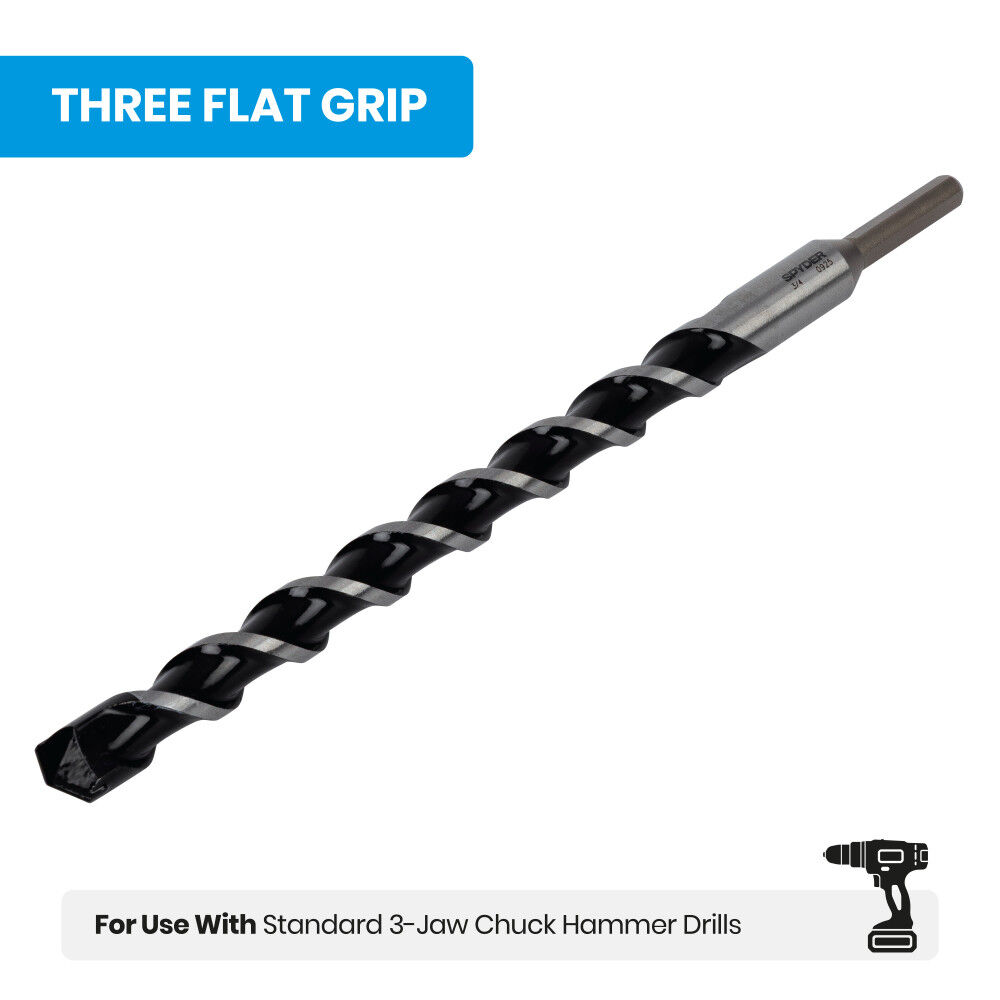 Spyder 3/4 Inch x 12 Inch Carbide-Tipped Impact Shank Hammer Drill Bit, large image number 6