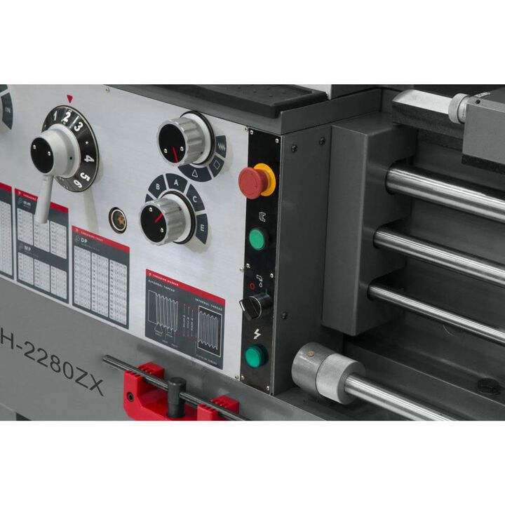 JET Gear Head 22 x 80 ZX Lathe with 2-Axis Newall DP700 DRO, large image number 2
