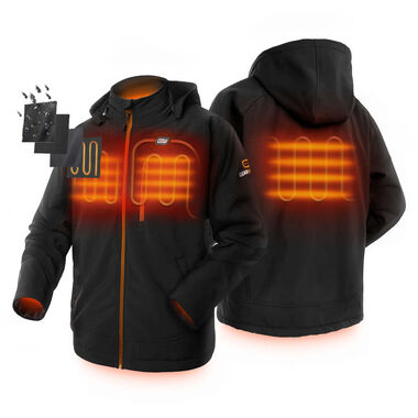 GEARWRENCH Mens Black Heated Hooded Jacket Kit Medium