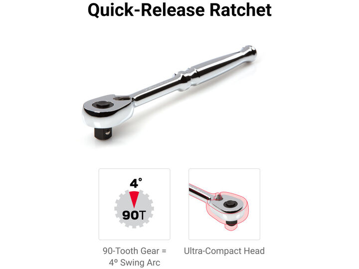 Tekton 3/8 Inch 12 Point Socket and Ratchet Set, 36 Pieces (1/4-1 Inch), large image number 3