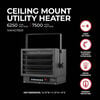 VisionAir 14.5 In. 6250/7500W 7108 Btu 1500 Sq-Ft. Ceiling Mount Heater, small image number 3