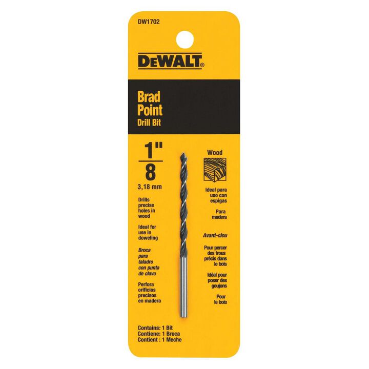 DEWALT Brad Point Drill Bit, 1/8-Inch, large image number 1