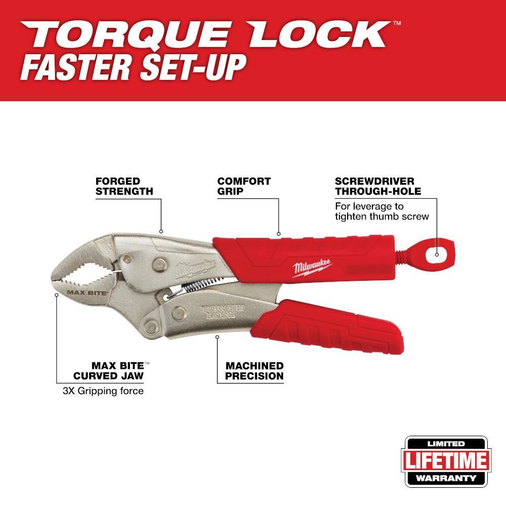 Milwaukee 7inch & 10inch Maxbite TORQUE LOCK Locking Pliers 2pc Set, large image number 4