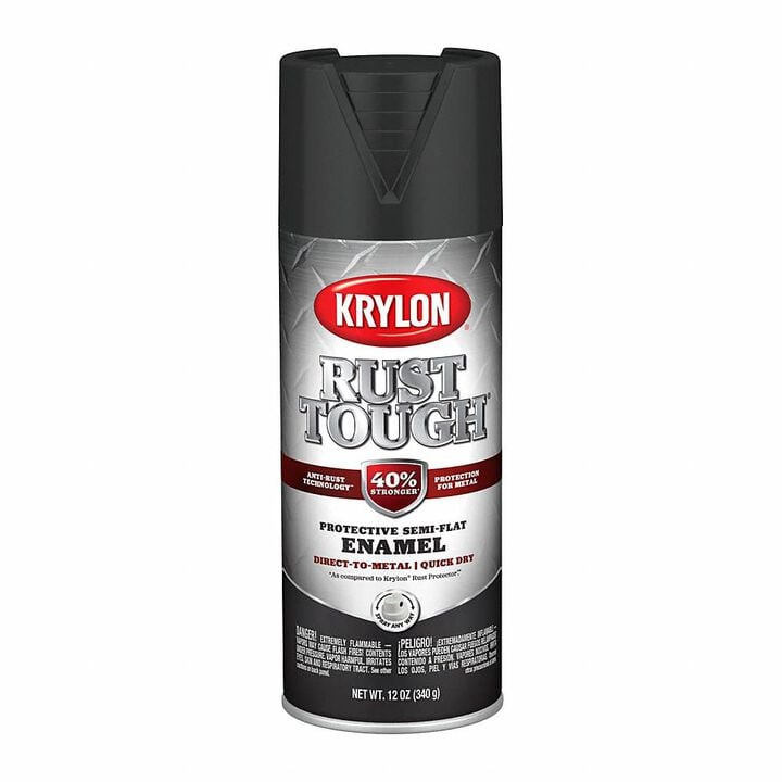 Krylon Rust Tough 12 Oz Semi-Flat Spray Paint Black, large image number 1
