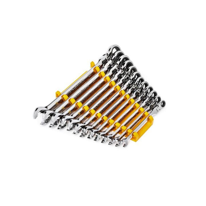 GEARWRENCH 12 Pc 90T 12 Point Flex Head Ratcheting Combination Metric Wrench Set, large image number 9