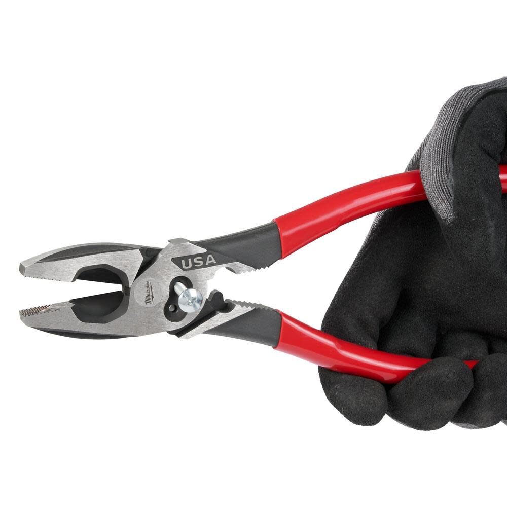 Milwaukee 9inch Linemans Dipped Grip Pliers with Crimper & Bolt Cutter (USA), large image number 8
