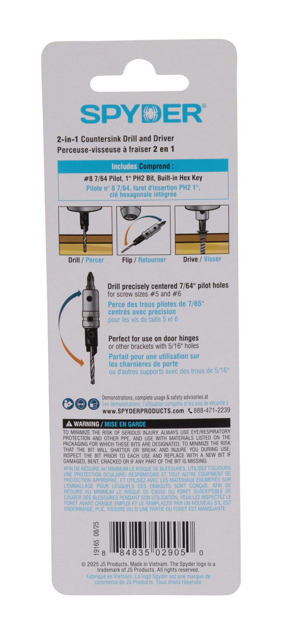 Spyder 7/64 Inch #8 Countersink Twist Drill and Driver 2-in-1 Bit, large image number 4