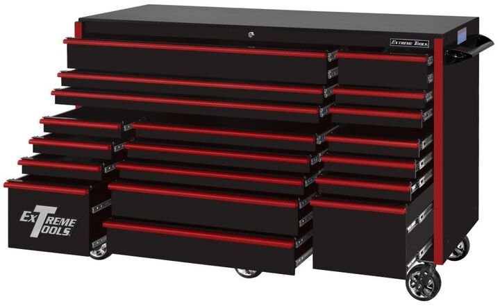 Extreme Tools RX Series Roller Cabinet 72in x 30in Black, large image number 1