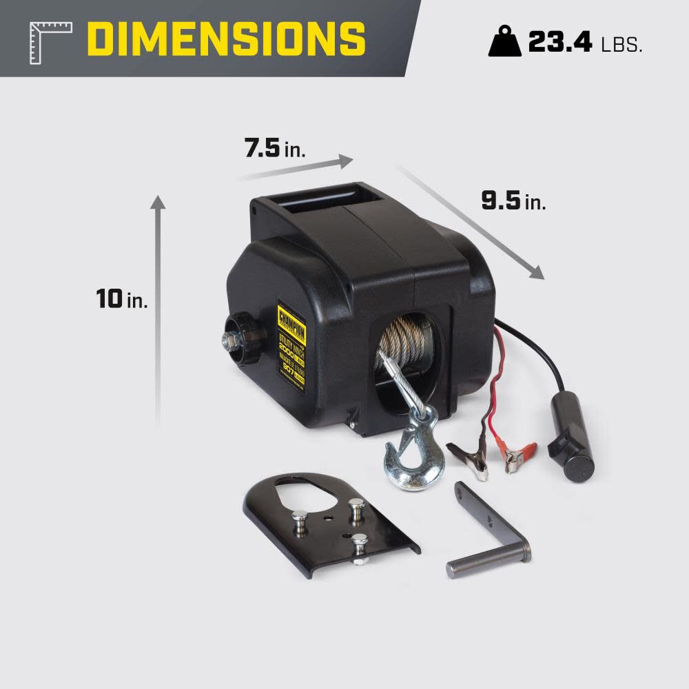 Champion Power Equipment 2000-Lb Marine/Trailer Utility Winch Kit, large image number 7