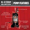 Red Lion 1/3HP 4425 GPH Dual Sump Pump System, small image number 4