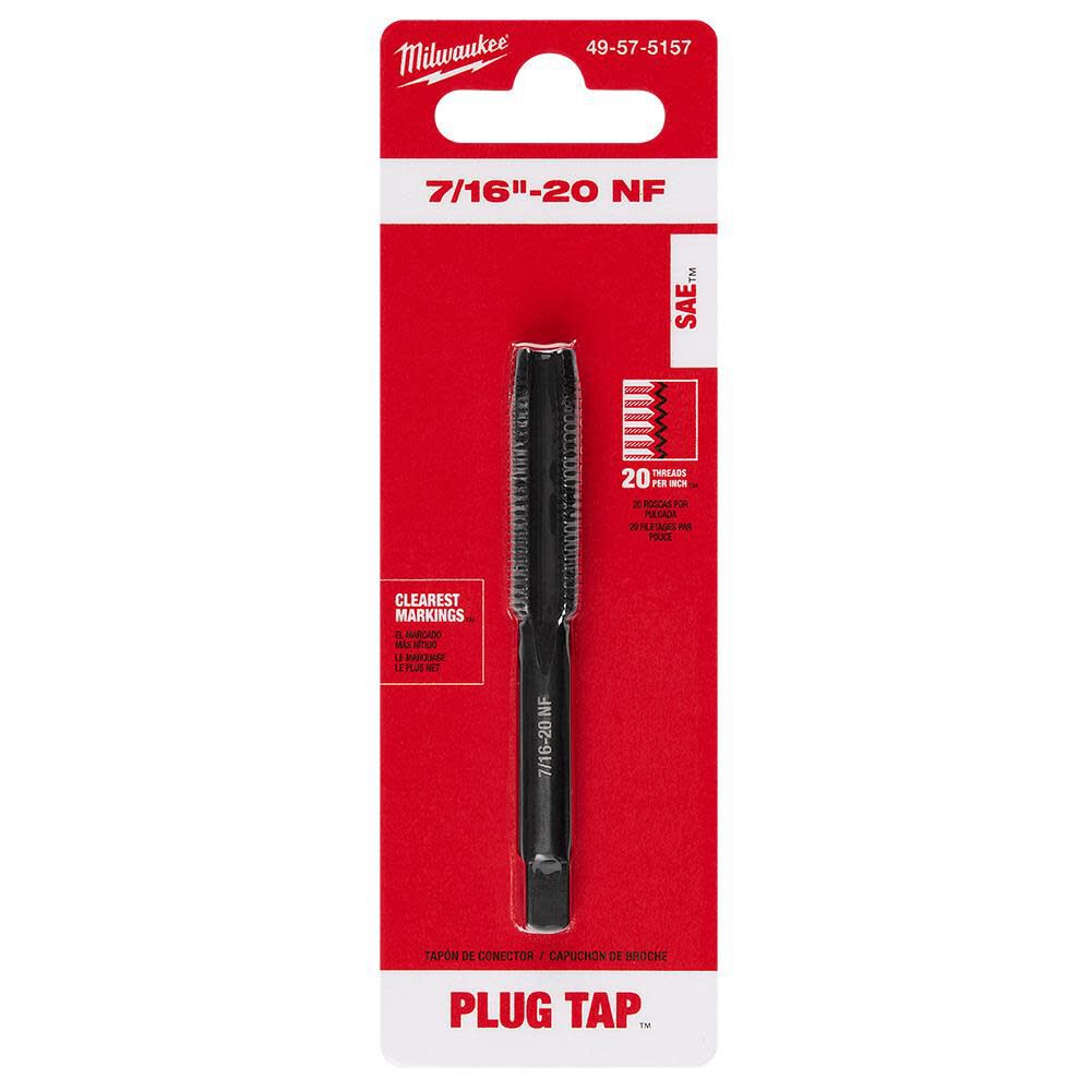 Milwaukee 7/16 in -20 NF Straight Flute Plug Tap, large image number 12