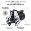 Shocker Hitch Streamline 10K Aluminum 2in Air Receiver Hitch & Silver Combo Ball Mount with 2in & 2-5/16in Hitch Balls, small image number 2