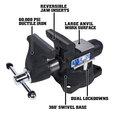 Wilton 55in Special Edition Black 1755 Tradesman Bench Vise with BASH 20416 Sledge Hammer, large image number 1