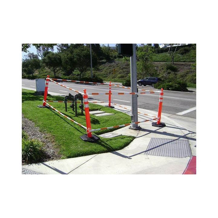 Vizcon Adjustable 6-10 Ft. Retractable Cone Bar with Orange/White, large image number 2