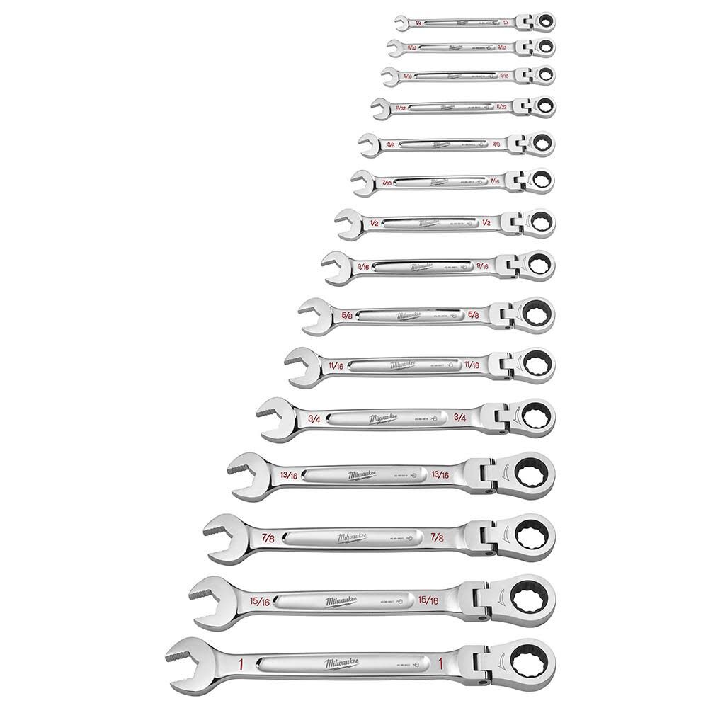 Milwaukee Combination Wrench Set Sae Flex Head Ratcheting 15pc 48 22 9413 Simolary simolary.com 17