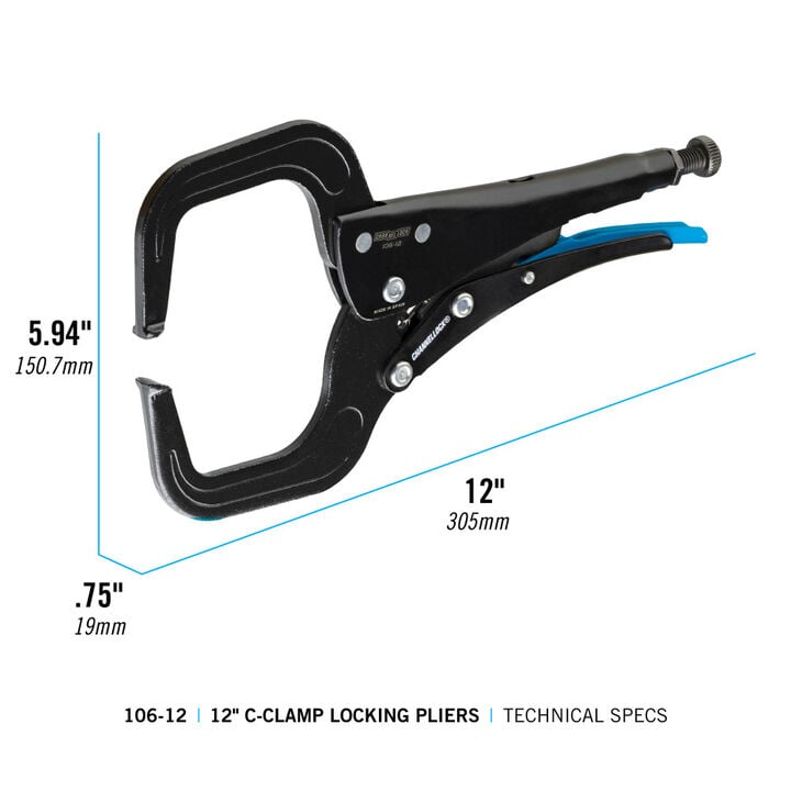 Channellock 12" C-Clamp Locking Pliers, large image number 15
