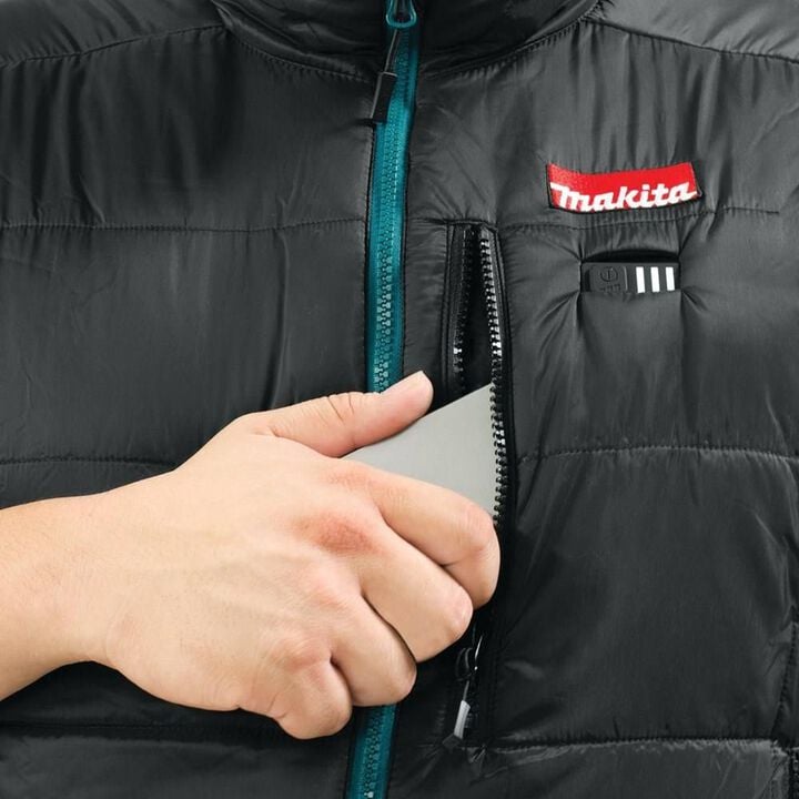 Makita 18V LXT Mens 3X Large Black Lithium-Ion Cordless Heated Vest, large image number 3