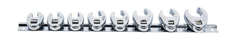 Sunex 3/8In Drive Fully Polished SAE Flare Nut Crowfoot Wrench 8pc Set, large image number 2