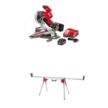 Milwaukee M18 10 Inch Miter Saw Kit with Battery, Folding Miter Saw Stand Bundle