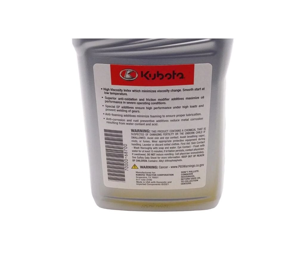 Kubota Parts 1 Qt SAE 90 XKVTR Gear Oil, large image number 2
