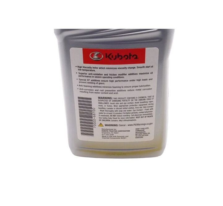 Kubota Parts 1 Qt SAE 90 XKVTR Gear Oil, large image number 1