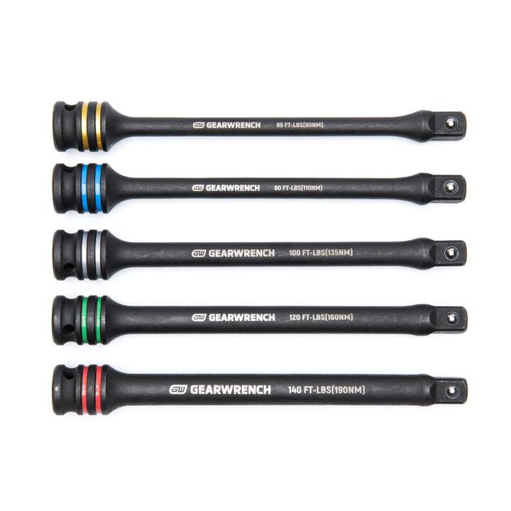 GEARWRENCH 1/2 in Drive Torque Limiting Impact Extension Bar Set 5pc
