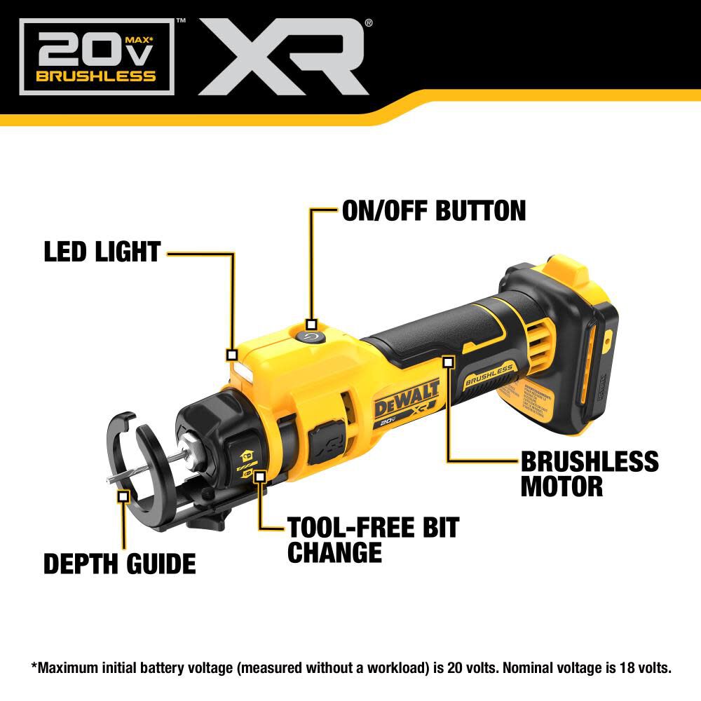 DEWALT Promotional 20V MAX Brushless Drywall Cut-Out Tool (Bare Tool), large image number 14