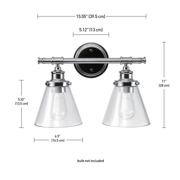 Globe Electric Parker Vanity Light 60W E26 2 Light Vintage Chrome, large image number 6