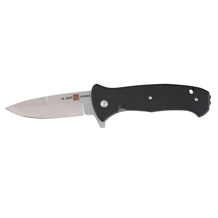 AL MAR Knives Mini SERE 2020 3in Folding Knife, Black/Steel