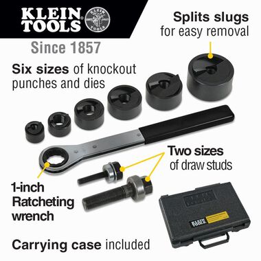Klein Tools Knockout Punch Set with Wrench, large image number 1