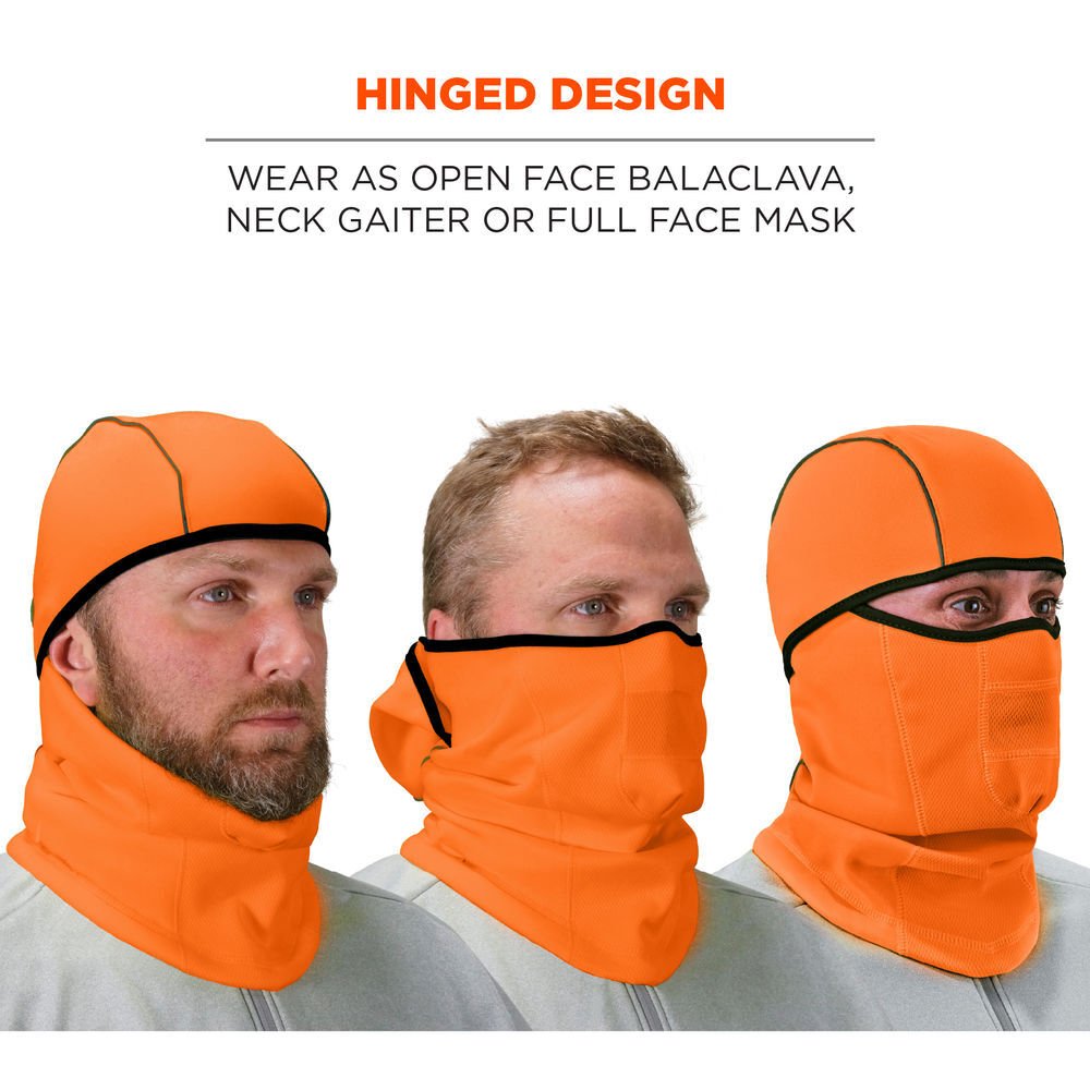Ergodyne 6823 Hinged Balaclava Face Mask Orange, large image number 5