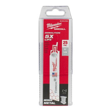 Milwaukee 6 in. 18 TPI THE TORCH SAWZALL Blade 25PK, large image number 10