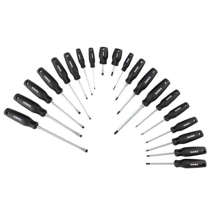 Sunex Phillips Slotted and Torx Magnetic Screwdriver Set 20 Pieces