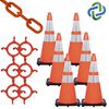 Mr Chain 36in Orange Reflective Traffic Cone and Chain Kit, small