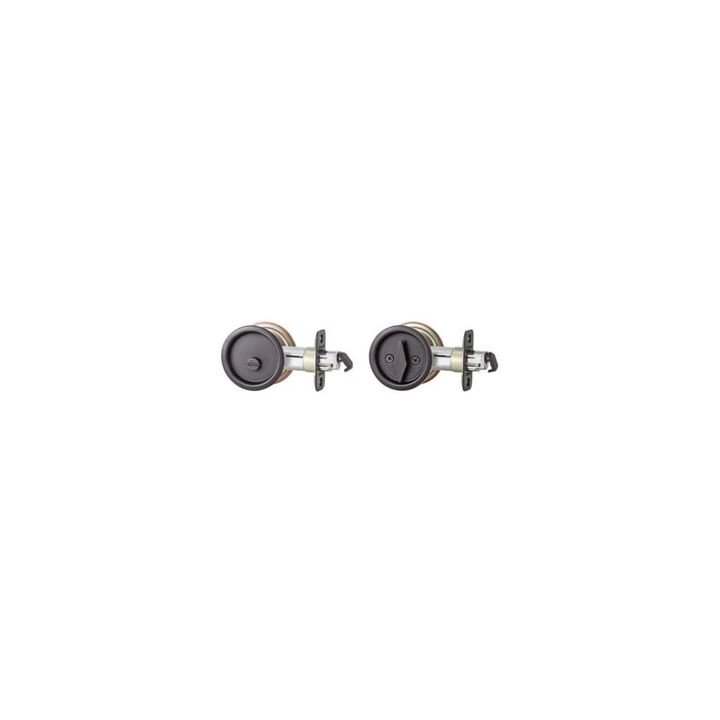 Kwikset Venetian Door Lock Bronze Bed & Bath Privacy Pocket Round, large image number 2