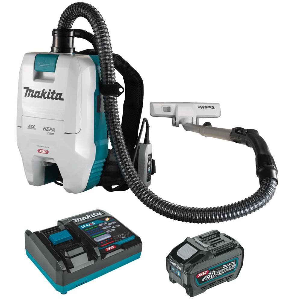 Makita 40V max XGT 2 Quart HEPA Backpack Dry Vacuum Kit, large image number 1