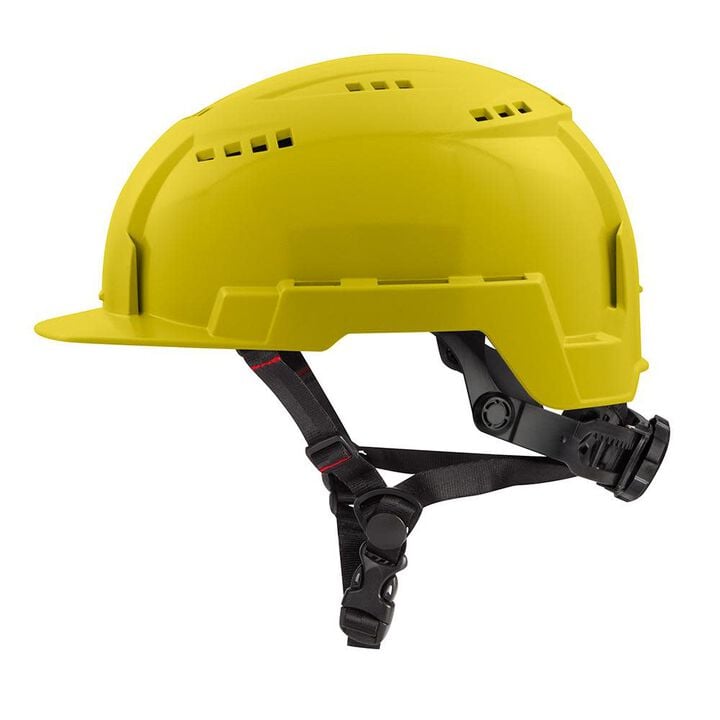 Milwaukee White Front Brim Vented Helmet with BOLT Class C Yellow