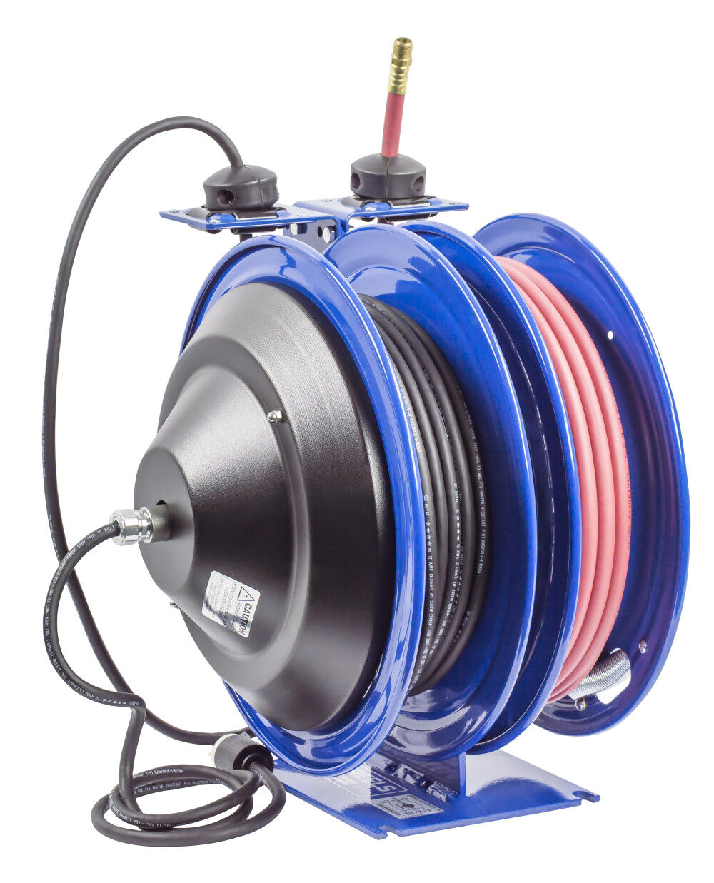 Coxreels Hose Reel Dual Purpose Spring Rewind 3/8in x 50' 300PSI GFCI Receptacle 50' cord 12 AWG, large image number 8