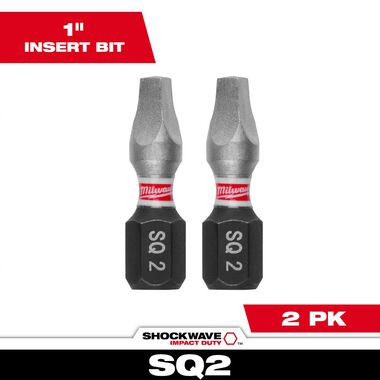 Milwaukee SHOCKWAVE Impact Square Recess #2 Insert Bits