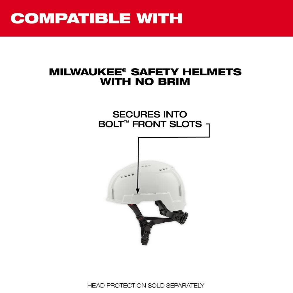 Milwaukee BOLT Full Face Shield Metal Mesh Compatible with Safety Helmet No Brim, large image number 3